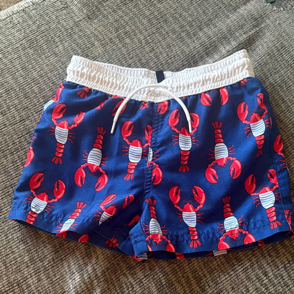 Janie and Jack White Elastic Waistband Swim Trunks